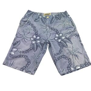 Plugg Shorts Men's Size 28 Tropical Vacation Beach Blue Vacation Resort Wear